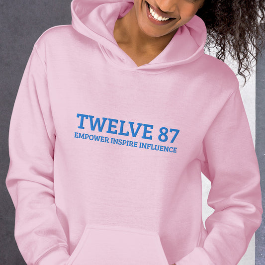 Pink Twelve 87 Embroidered Unisex Hoodie